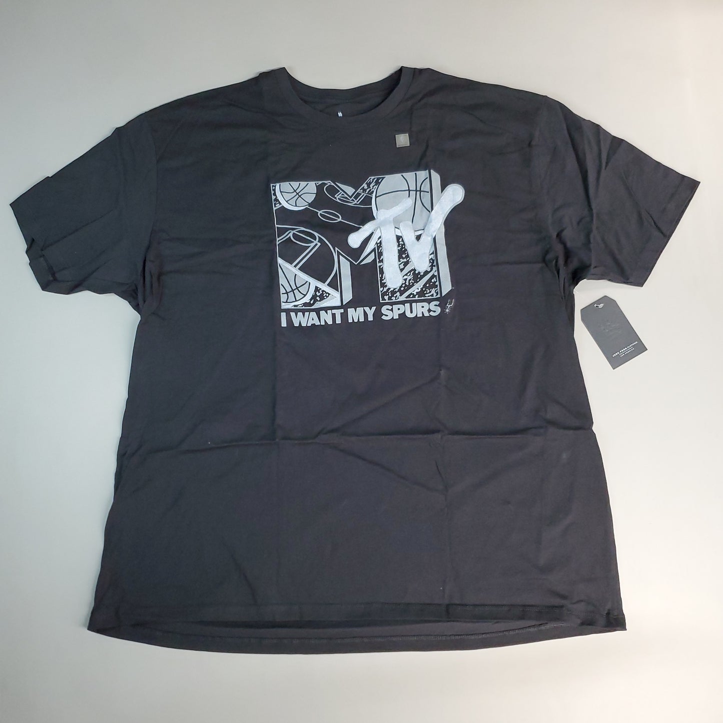 JUNK FOOD NBA MTV Short Sleeve T-Shirt I Want My Spurs Top Men's Sz 3XL Black (New)