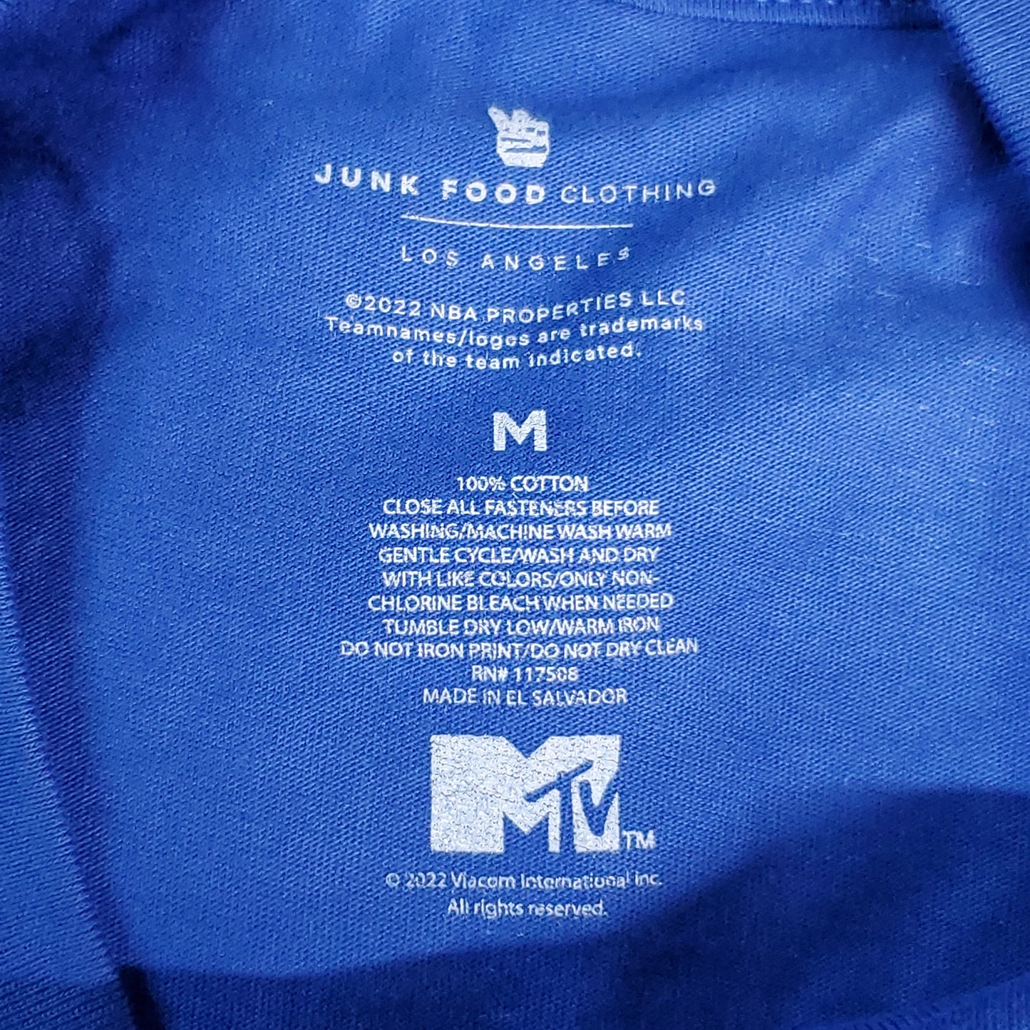 JUNK FOOD NBA MTV Short Sleeve T-Shirt I Want My Warriors Men's Sz M Blue (New)