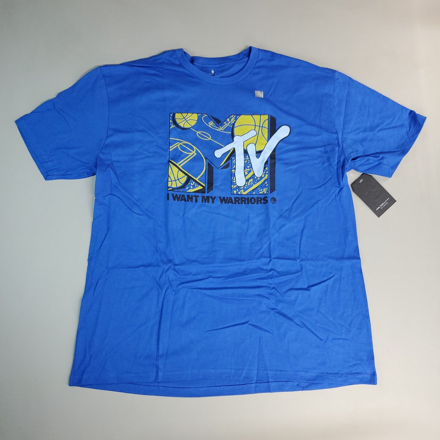 JUNK FOOD NBA MTV Short Sleeve T-Shirt I Want My Warriors Men's Sz 2XL Blue (New)