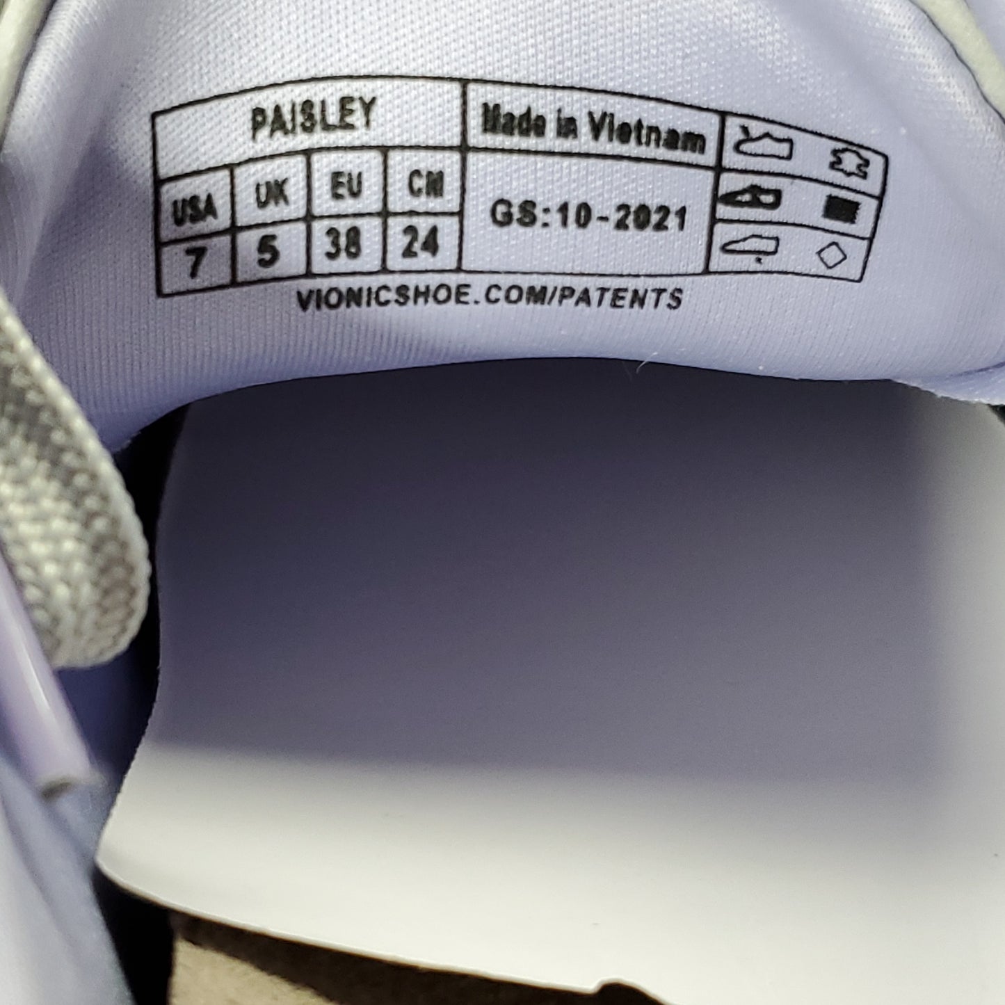 VIONIC Paisley Vapor Leather Shoe Women's Sz 7 Grey (New)