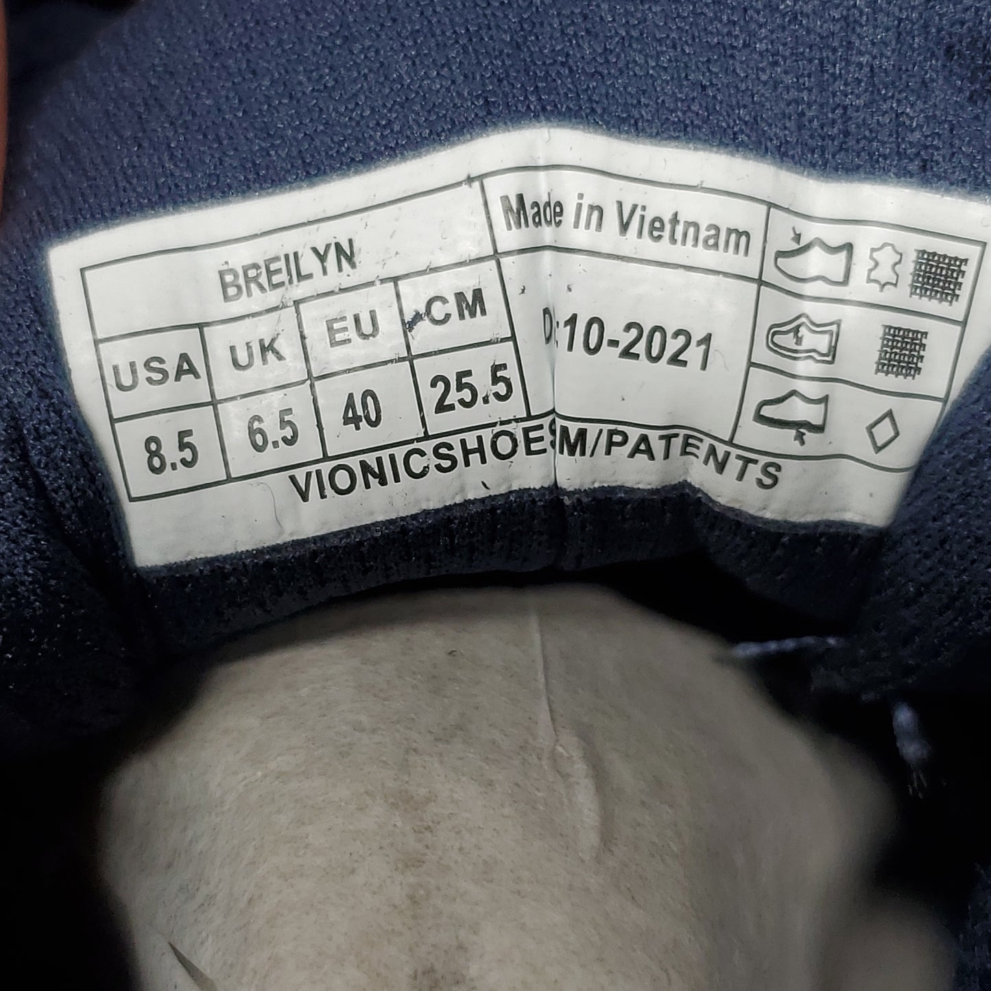 VIONIC Breilyn Satin Sneaker Shoe Women's Sz 8.5 M Navy/White (New)
