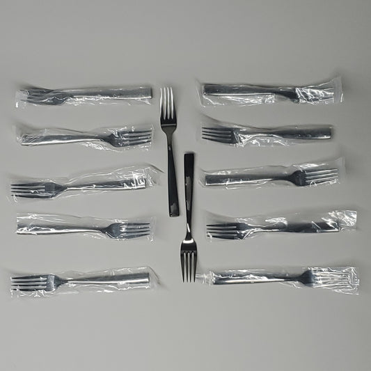 LIBBEY WORLD Tableware 12 Pcs Master's Gauge Aspect Dinner Forks 8-1/8" Dark Gunmetal (New)