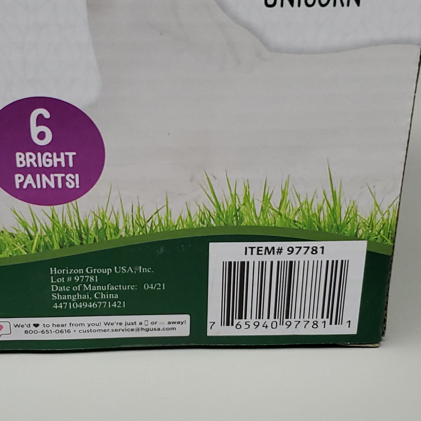 HORIZON GROUP Creative Roots Paint Your Own Ceramic Unicorn 6 Bright Paints Craft 97781 (New)