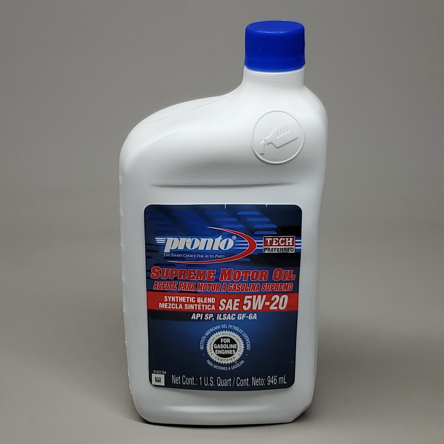 PRONTO Pack of 12 SAE 5W-20 Synthetic Blend Supreme Motor Oil 1 Quart 512SBPR (New)