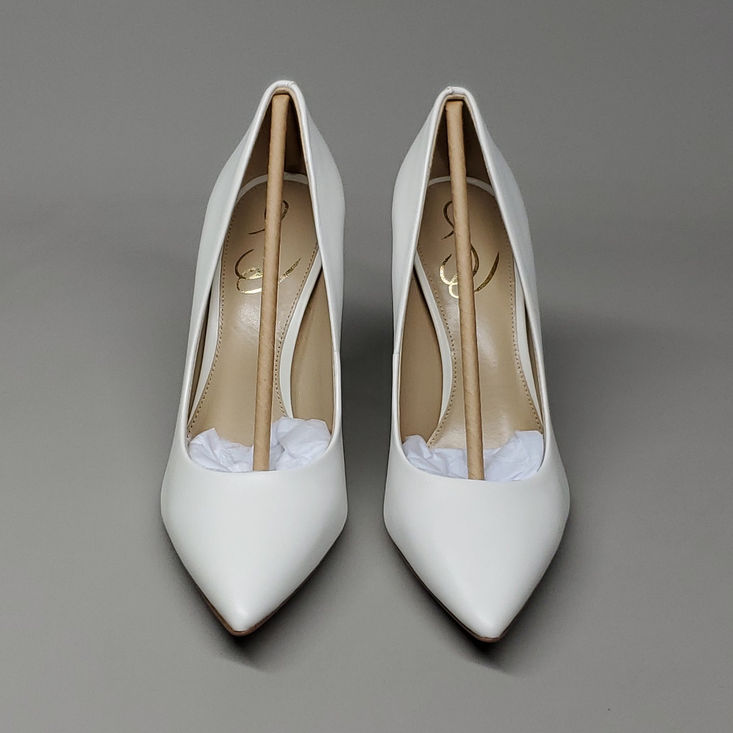 SAM EDELMAN Hazel High Heel Leather Shoes Women's Sz 8 Bright White E5638LC102 (New)