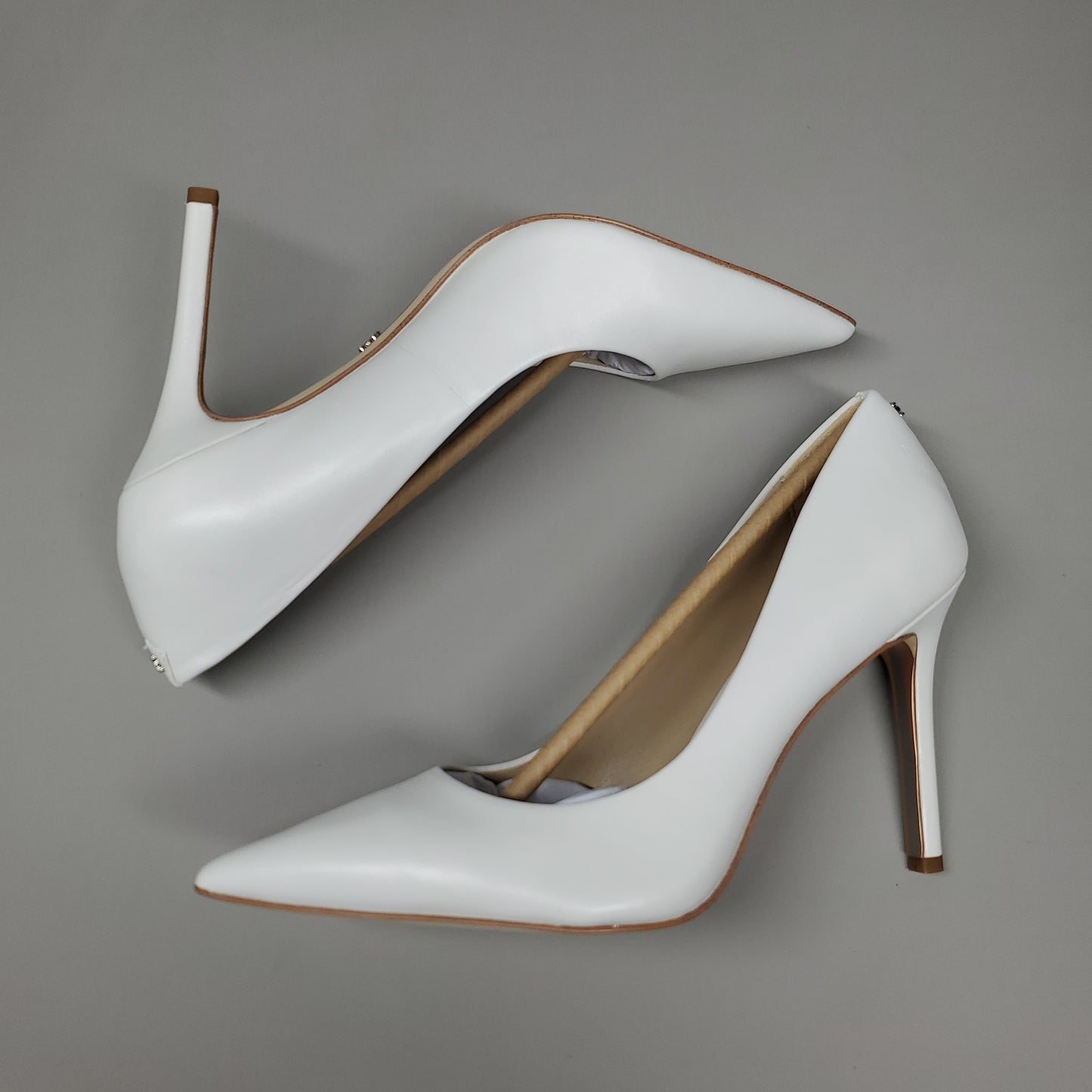 SAM EDELMAN Hazel High Heel Leather Shoes Women's Sz 6.5 Bright White E5638LC102 (New)