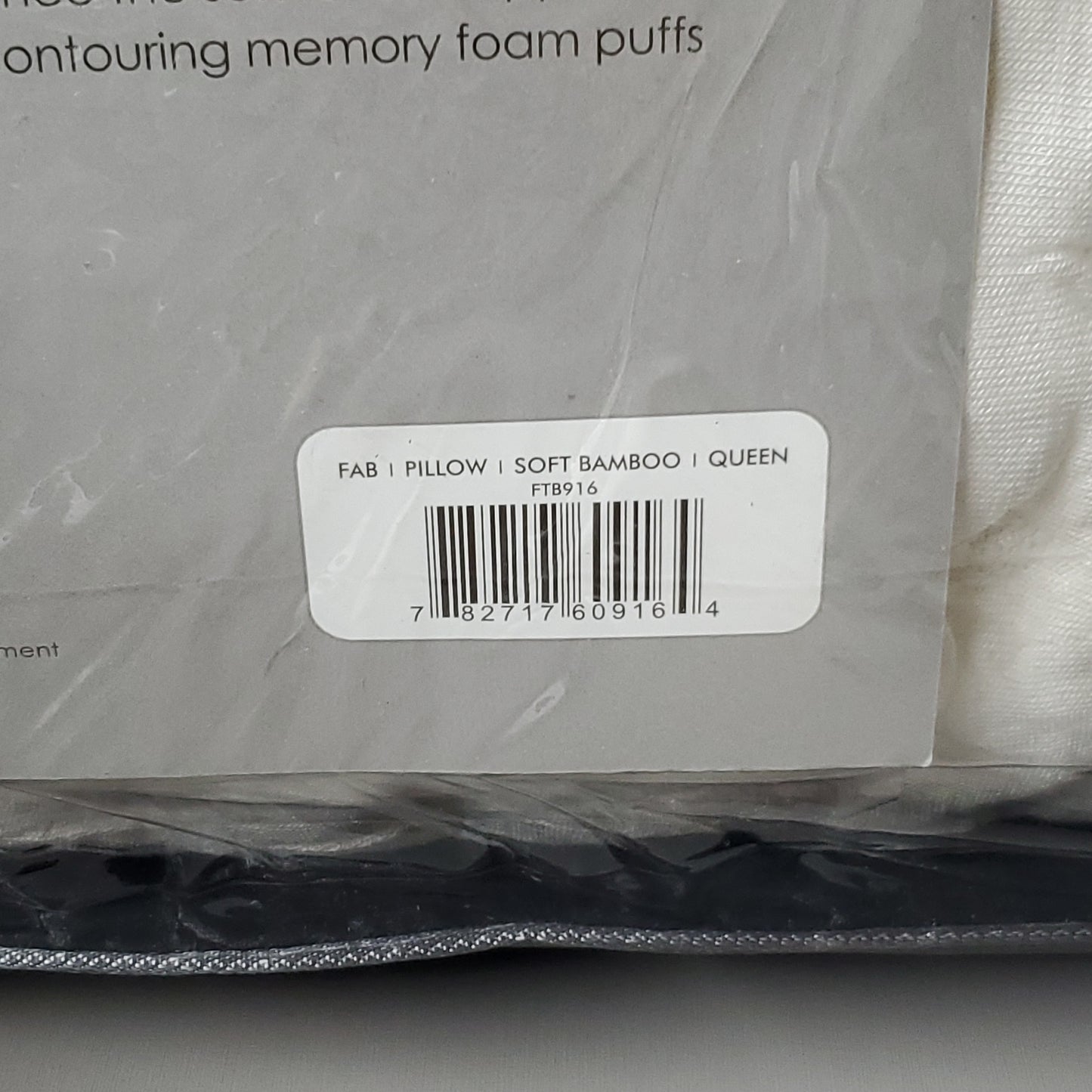 PURECARE FABRITECH Memory Foam Puff Pillow Soft Queen 30 IN X 20 IN X 5 IN FTB916 (New)