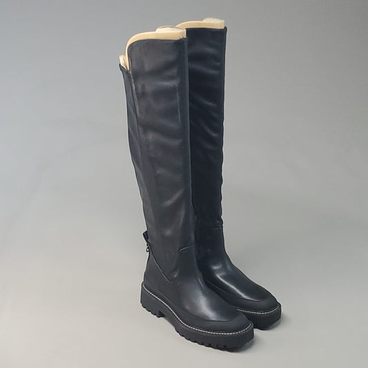 SAM EDELMAN Lerue Nappa Tall Leather Riding Boots Women's Sz 9.5 M Black H8522L1001 (New)