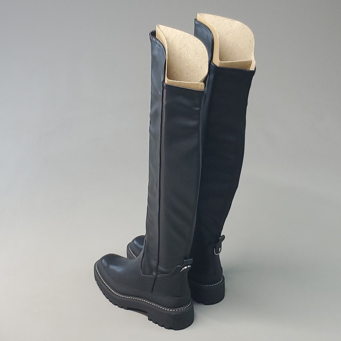 SAM EDELMAN Lerue Nappa Tall Leather Riding Boots Women's Sz 6.5 M Black H8522L1001 (New)
