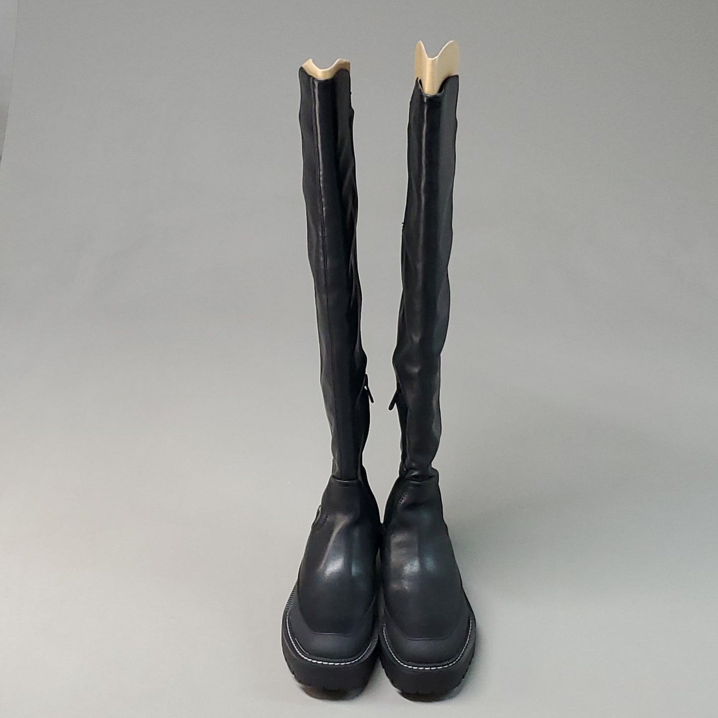 SAM EDELMAN Lerue Nappa Tall Leather Riding Boots Women's Sz 7.5 M Black H8522L1001 (New)