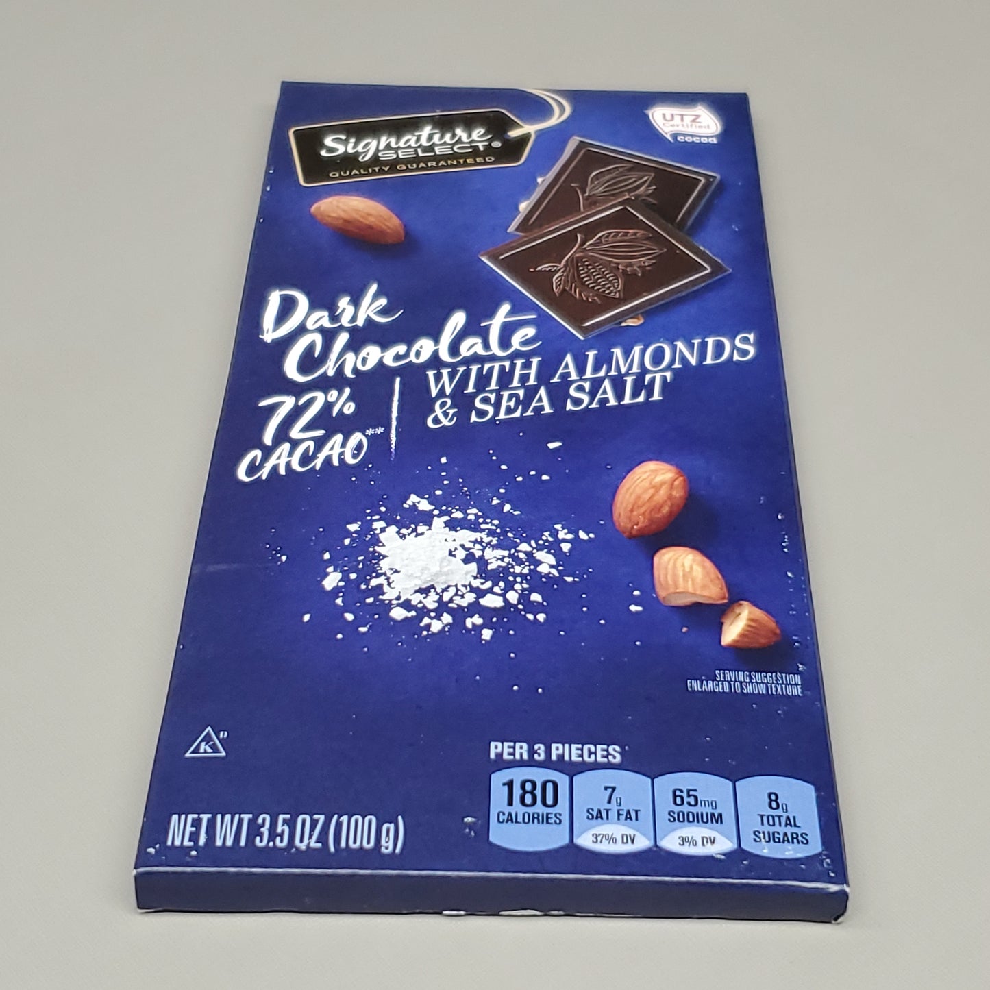 ZA@ Expired SIGNATURE SELECT Dark Chocolate 72% Cacao 3.5 OZ Best Buy: 11/22/21