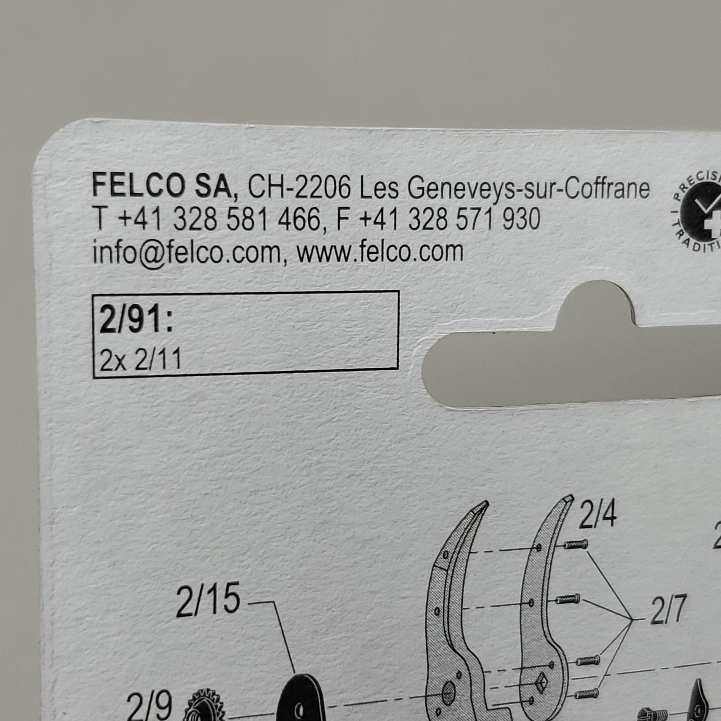 FELCO Swiss Made 2 Pack Of Pruner Replacement Springs 2/91 CH-2206 (New)