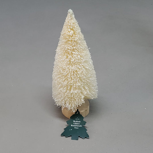 z@ CRESCENT Winter Medium Glitter Bottlebrush Tree White 234-17-4692 (New)