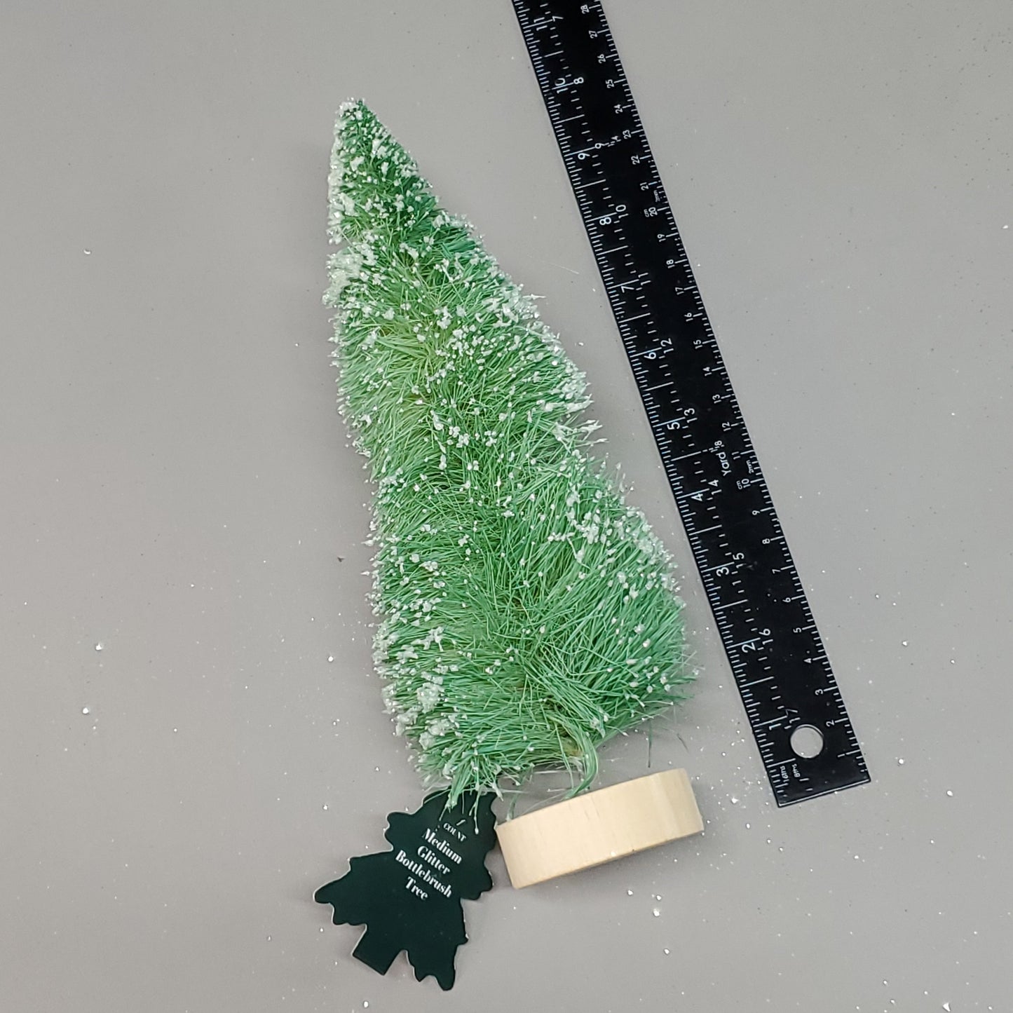 z@ CRESCENT Winter Medium Glitter Bottlebrush Tree Light Green 234-17-4692 (New)