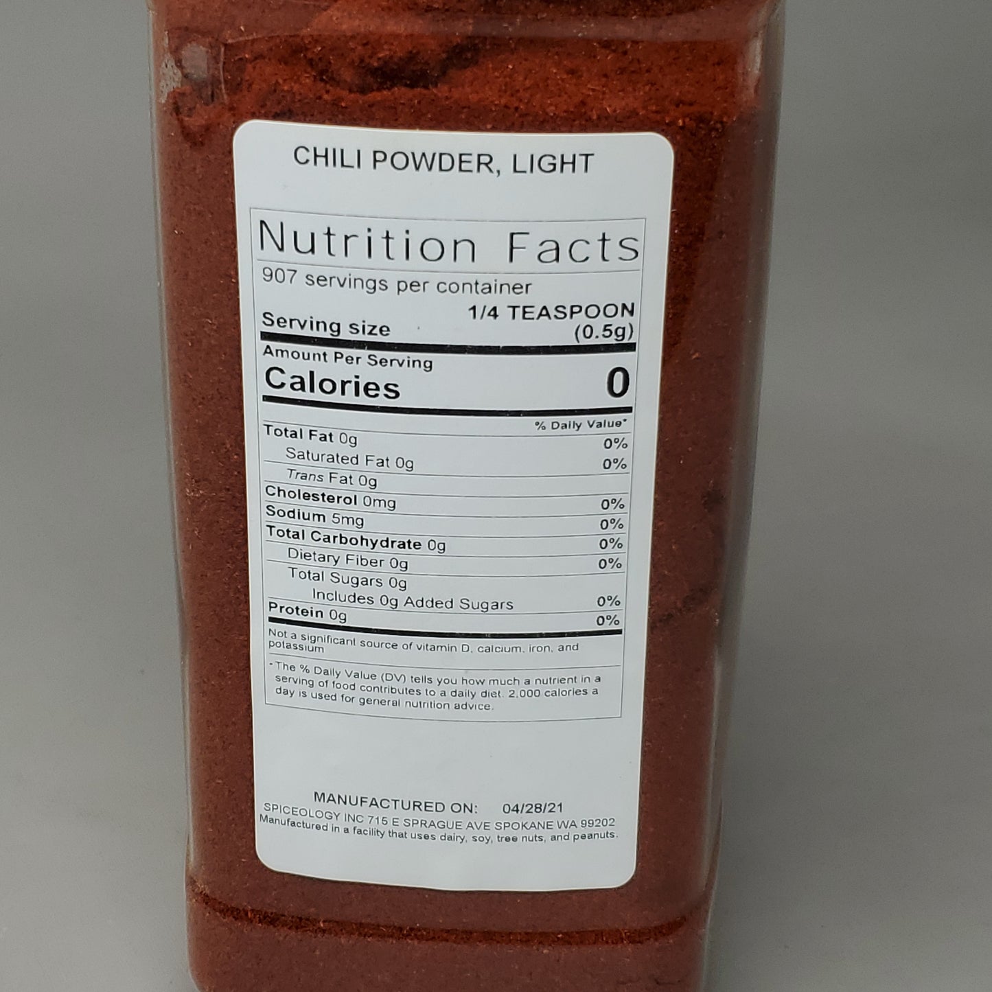 SPICEOLOGY Light Chili Powder Blend Large 16 oz  04/24 (New)