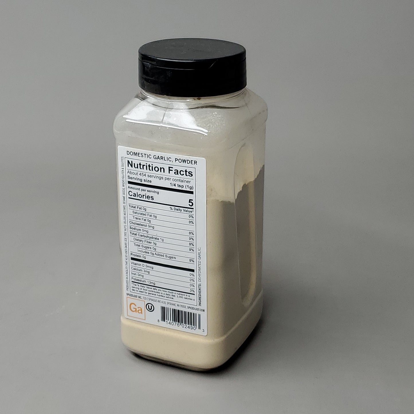 SPICEOLOGY Garlic Powder Domestic Large 16 oz Exp 03/25 (New)