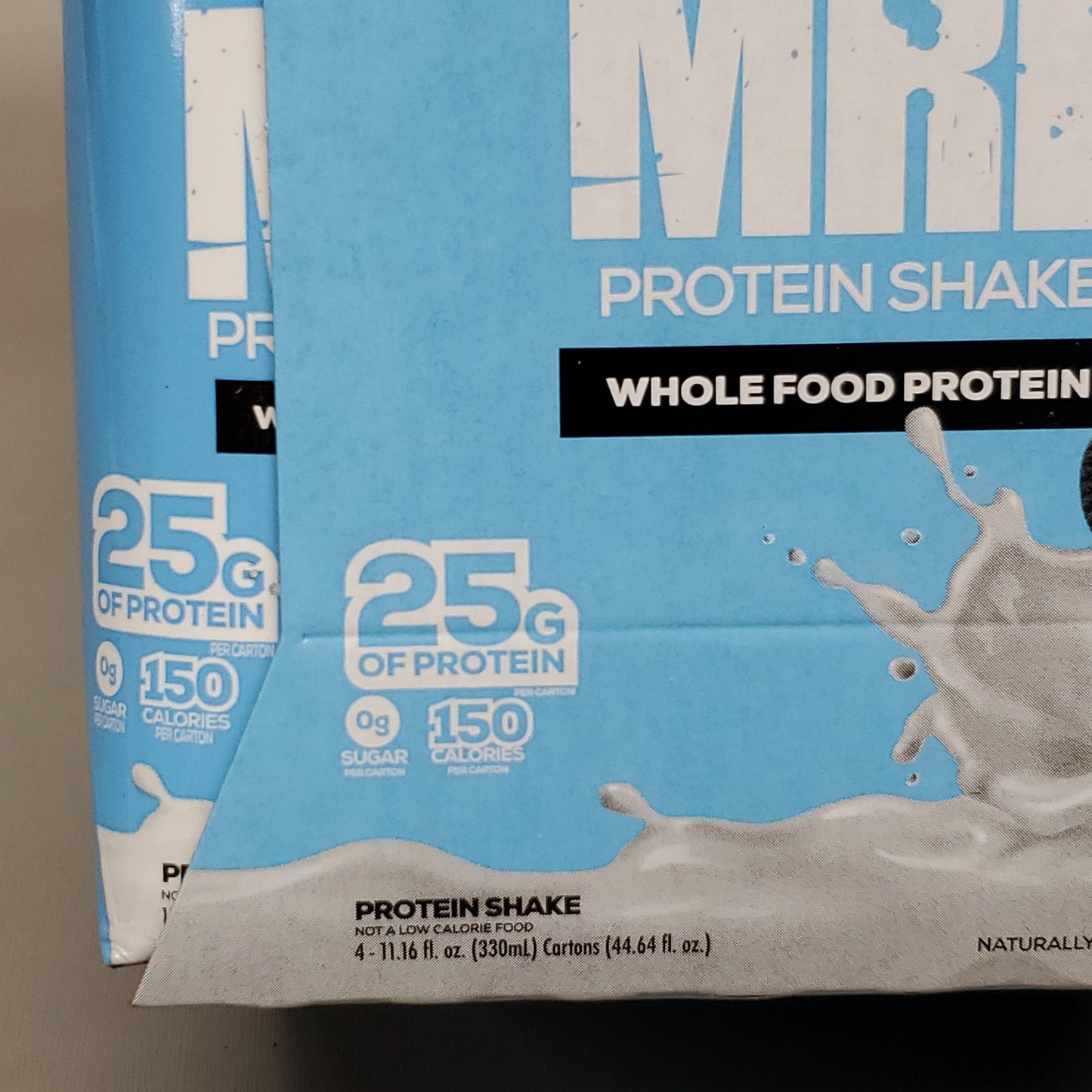 z@ MRE Case Of 4 Protein Shake Cookies & Cream Whole Food 11.16 FL OZ 04/23