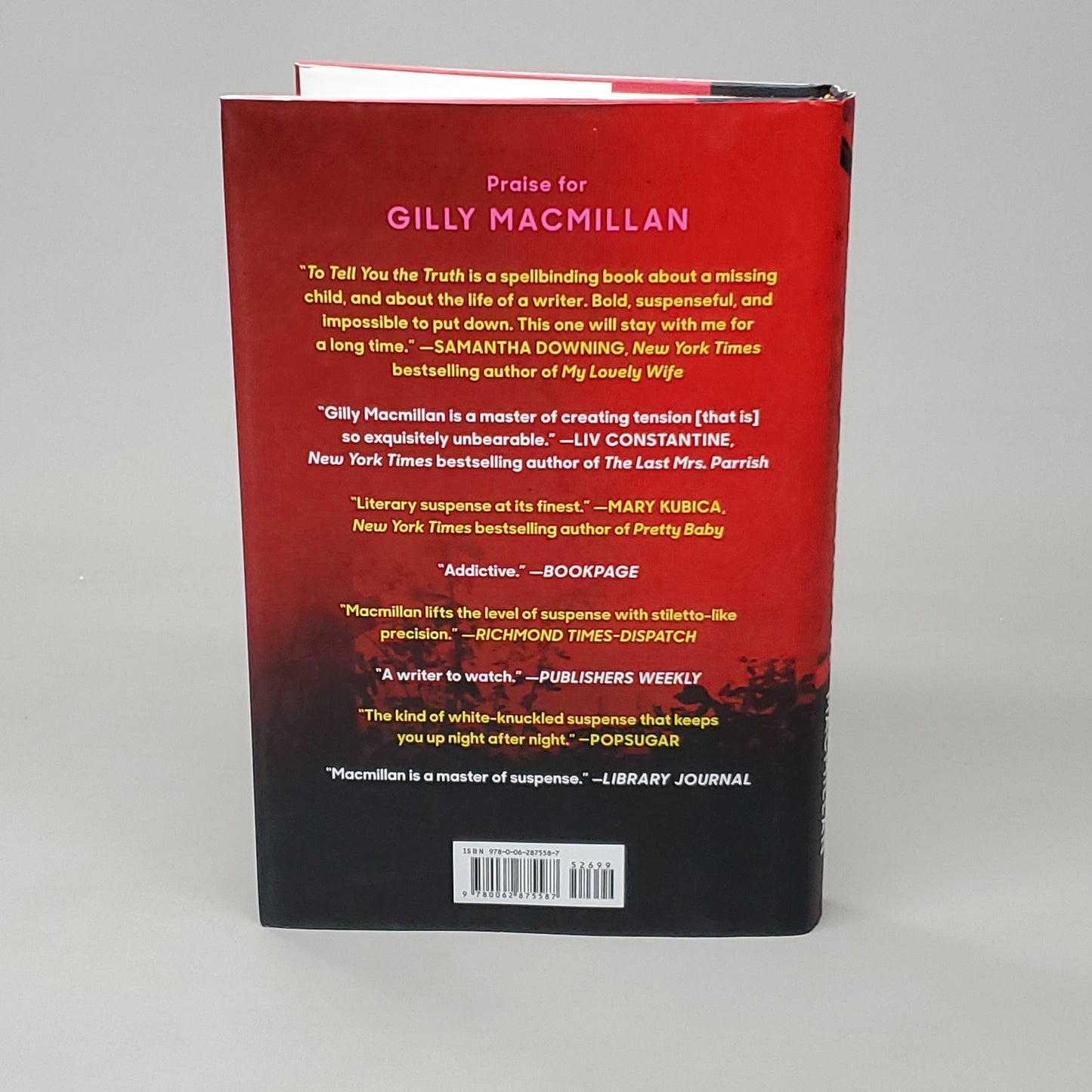 TO TELL YOU THE TRUTH by Gilly Macmillan Book Hardback (New)