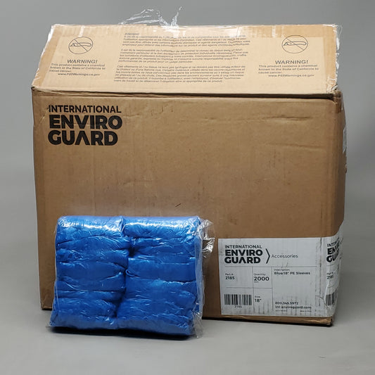 INTERNATIONAL ENVIRO GUARD Blue 18" PE Sleeves Box of 2,000 #2185 (New Other)