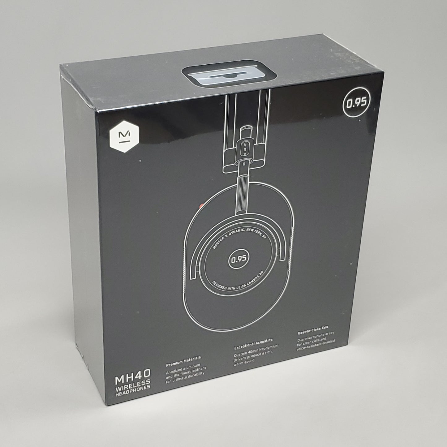 MASTER & DYNAMIC Wireless Headphones Noise Isolating Mic Studio Black MH40S1-95W (New Sealed)