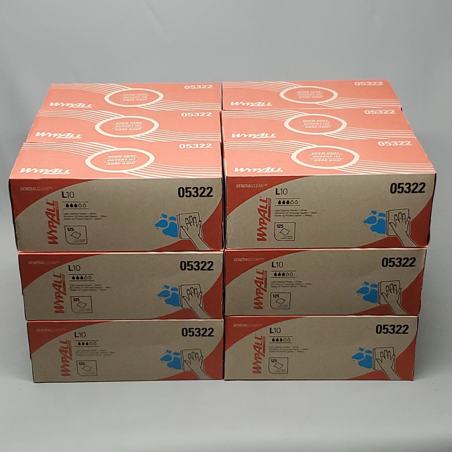 KIMBERLY-CLARK WYPALL 18 Boxes Of Light Cleaning Towels White W/ 2250 Cloths 05322-01 (New)