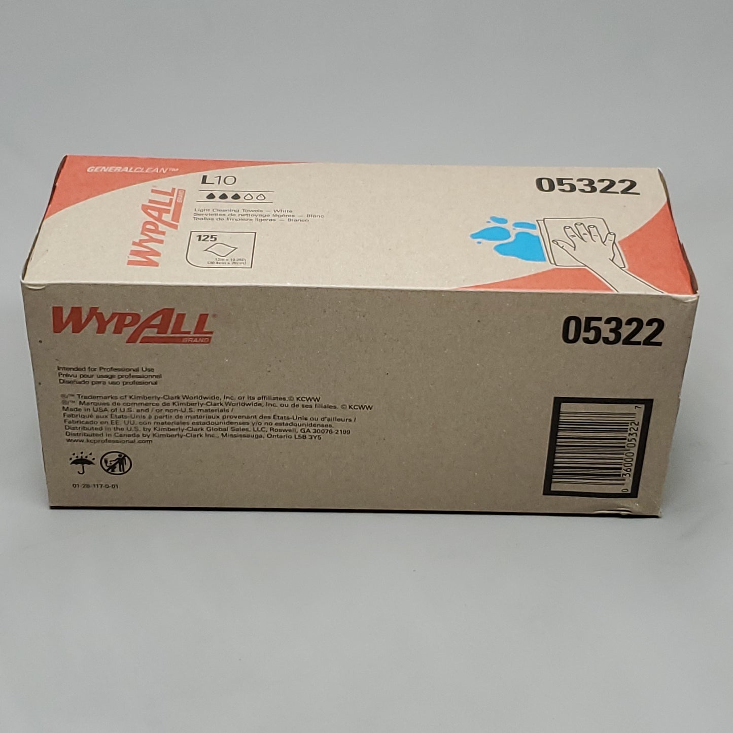 KIMBERLY-CLARK WYPALL 18 Boxes Of Light Cleaning Towels White W/ 2250 Cloths 05322-01 (New)