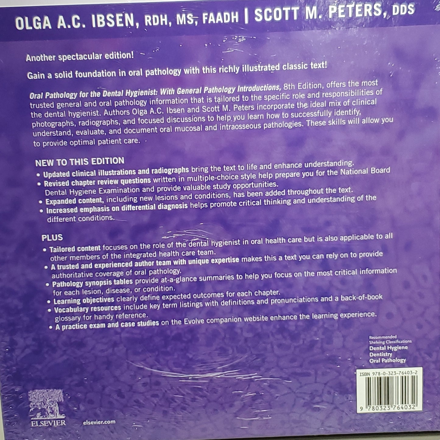 ELSEVIER Oral Pathology for the Dental Hygienist 8th Edition Olga Ibsen & Scott Peters (New)
