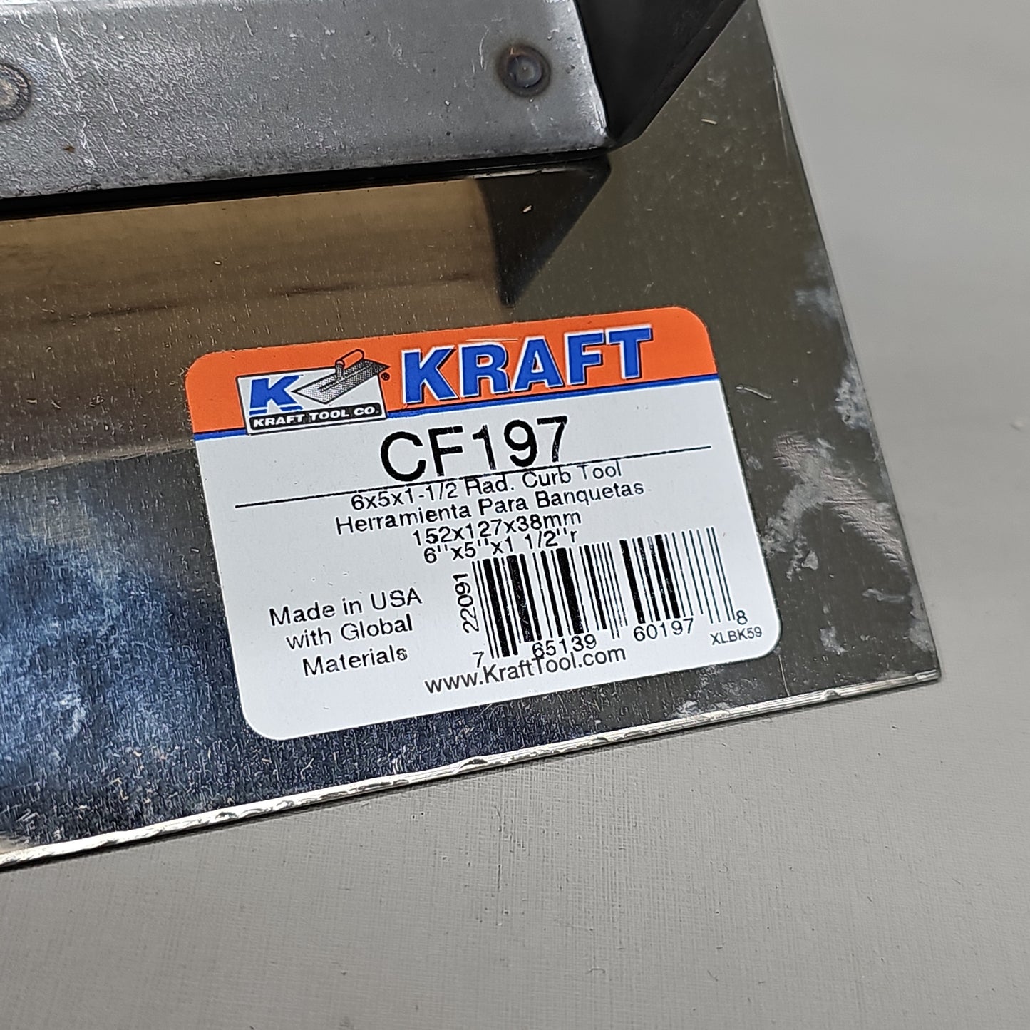 KRAFT TOOL CO Curb Tool with Wood Handle 6" x 5" 1-1/2"R CF197 (New)