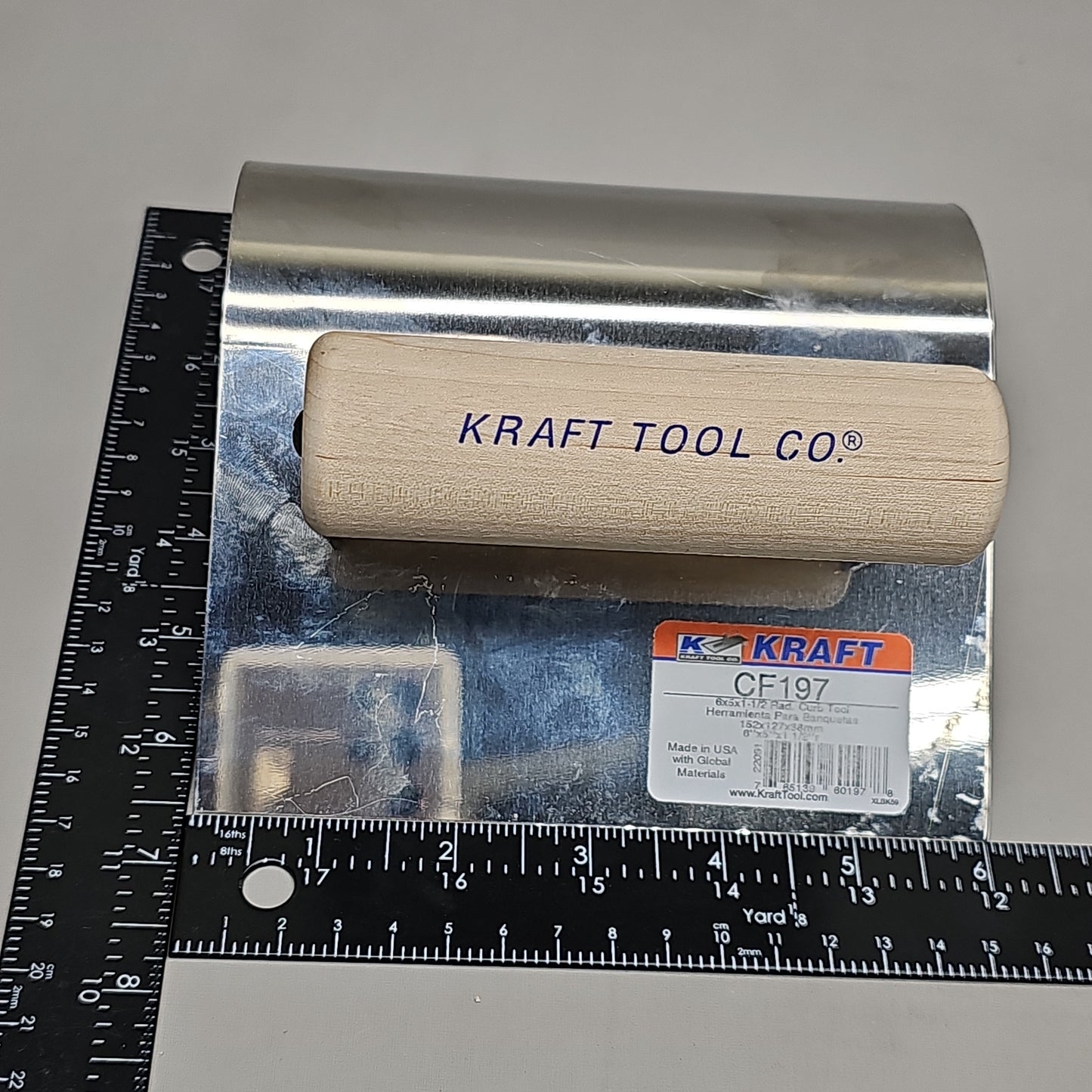 KRAFT TOOL CO Curb Tool with Wood Handle 6" x 5" 1-1/2"R CF197 (New)