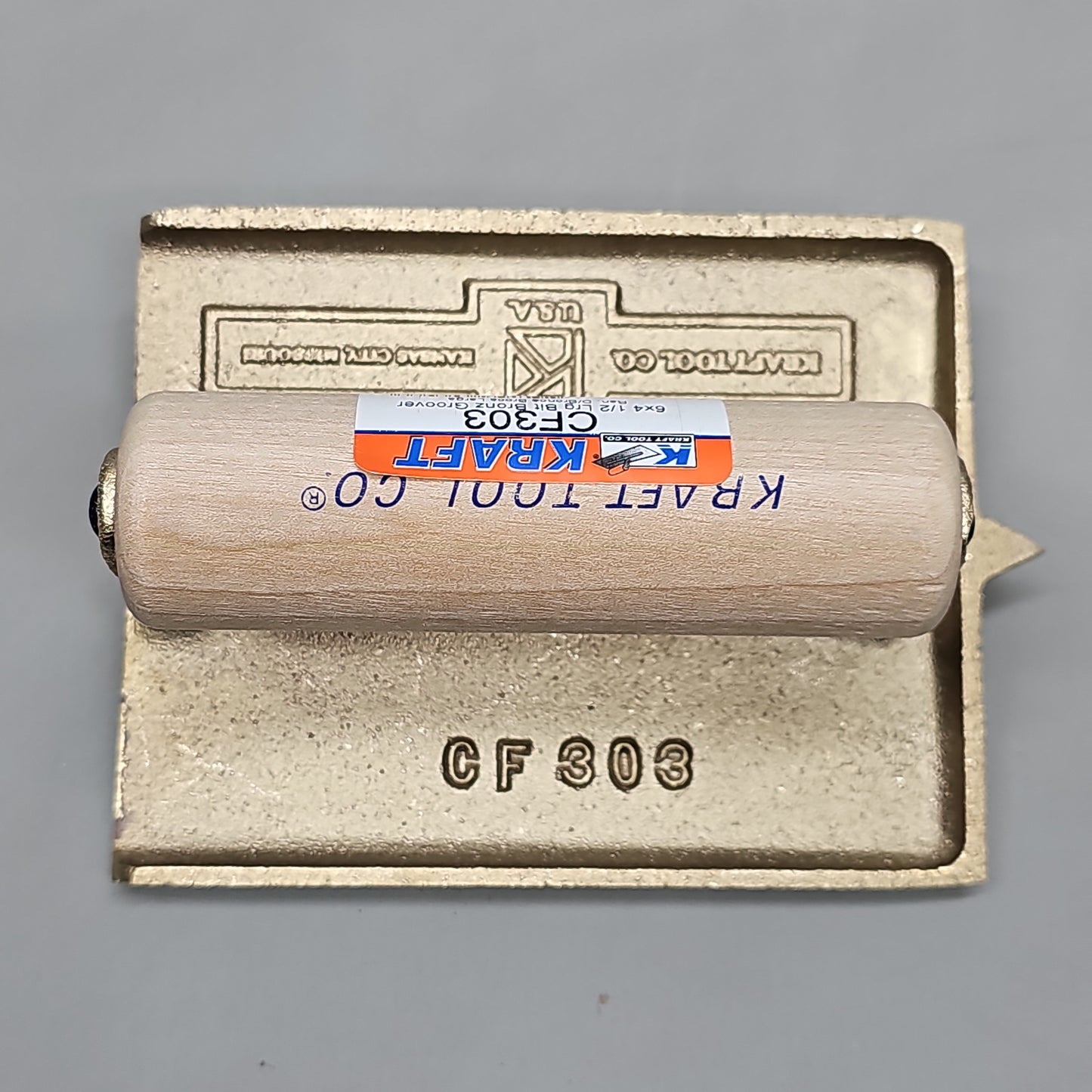 KRAFT TOOL CO Large Bit Bronze Groover with Wood Handle 6" x 4-1/2" 1/4"R 1/2"D CF303 (New)