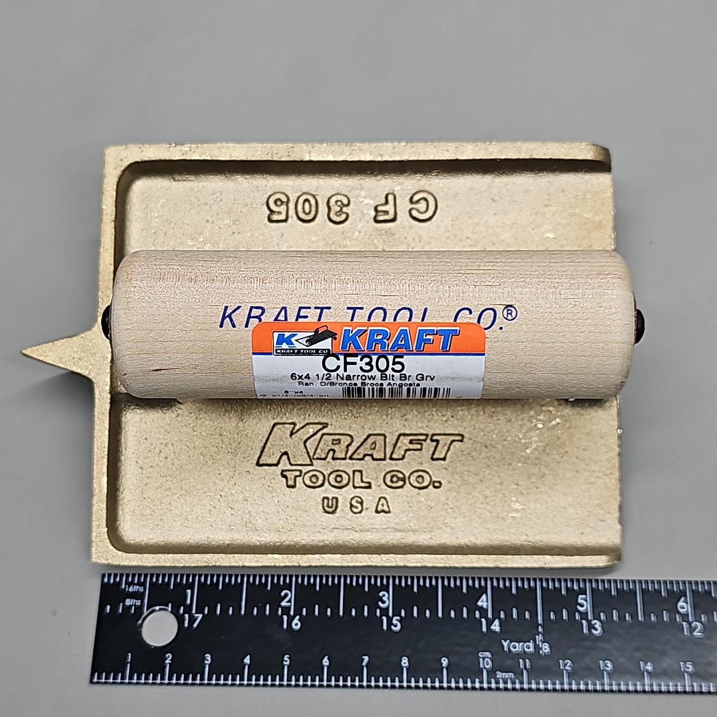KRAFT TOOL CO Narrow Bit Bronze Groover with Wood Handle 6" x 4-1/2" 1/4"R, 3/4"D CF305 (New)