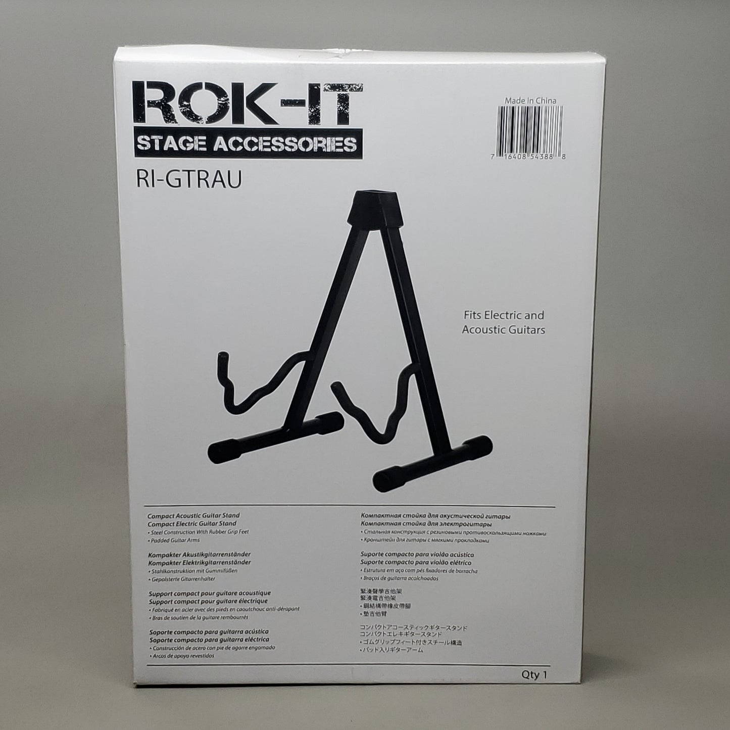 ROK-IT Universal A-Frame Guitar Stand RI-GTRAU (New)