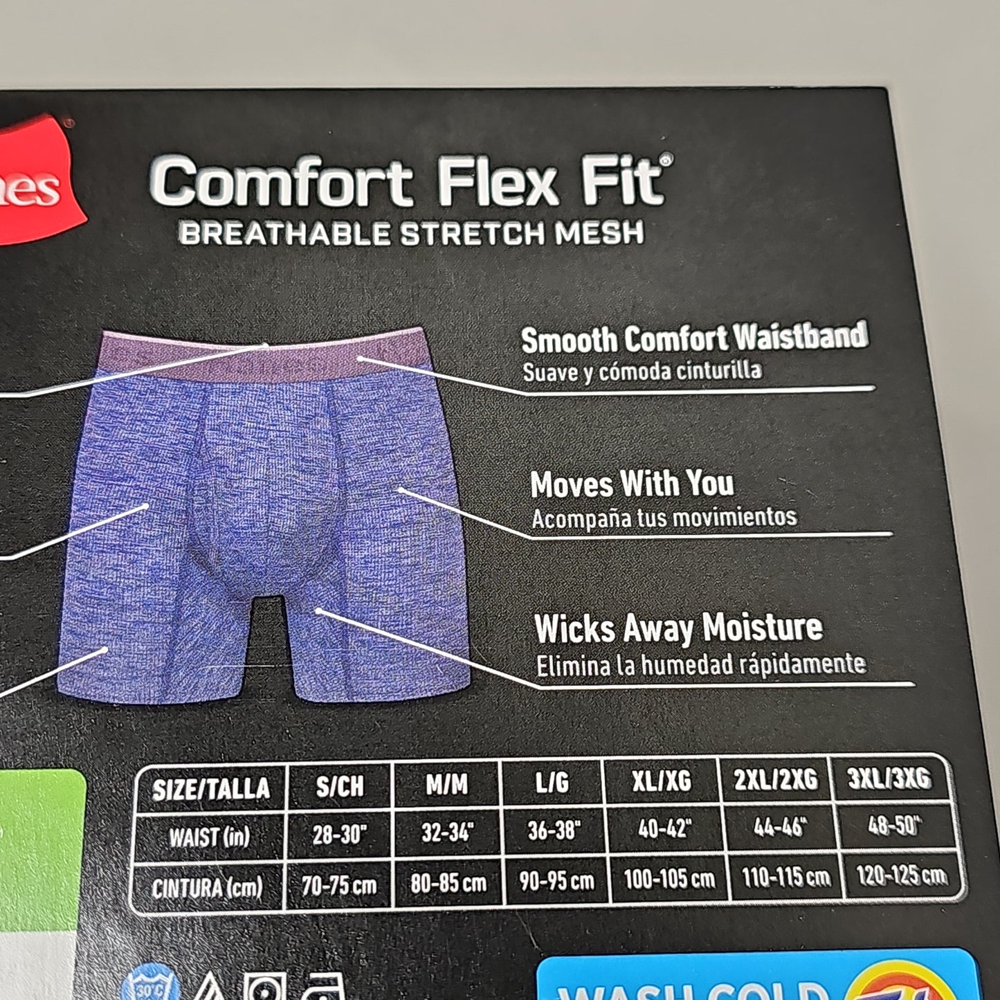 HANES Tagless Boxer Briefs Men's Size L 36-38" 3-Pk Comfort Flex Fit Stretch Mesh CFFMA3 (New)