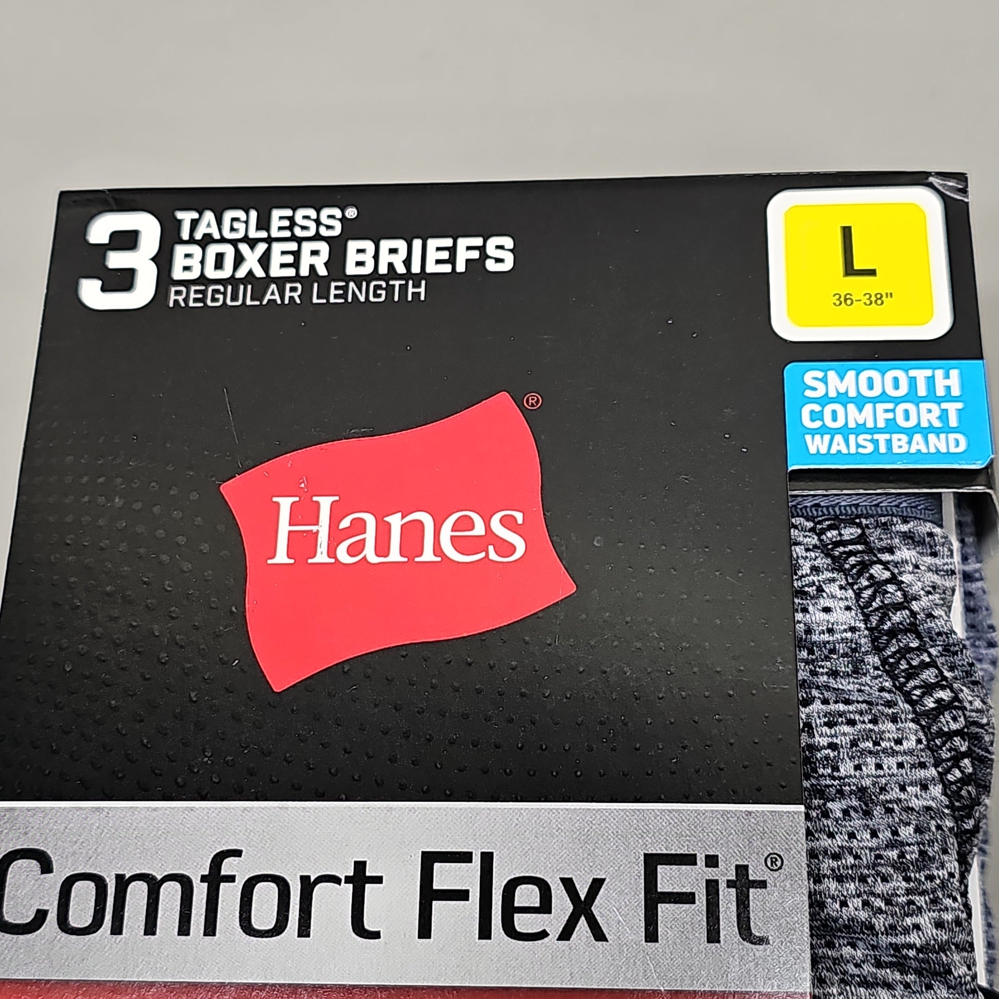 HANES Tagless Boxer Briefs Men's Size M 32-34 3-Pk Comfort Flex
