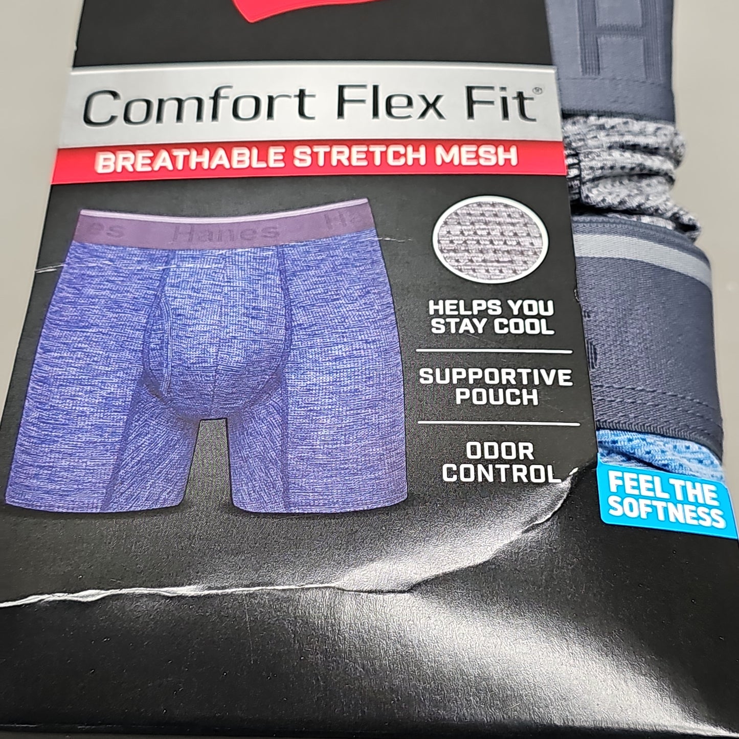 HANES Tagless Boxer Briefs Men's Size 2XL 44-46" 3-Pk Comfort Flex Fit Stretch Mesh CFFMA3 (New)
