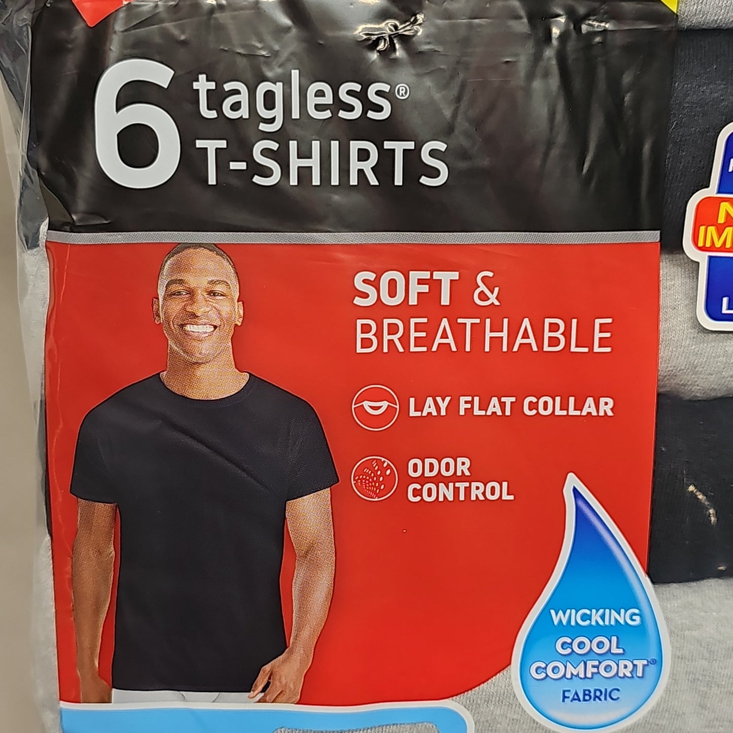 HANES Tagless T-Shirts Pack of 12 Men's Size S 34-36" Black Grey Blue 216BG6 (New)