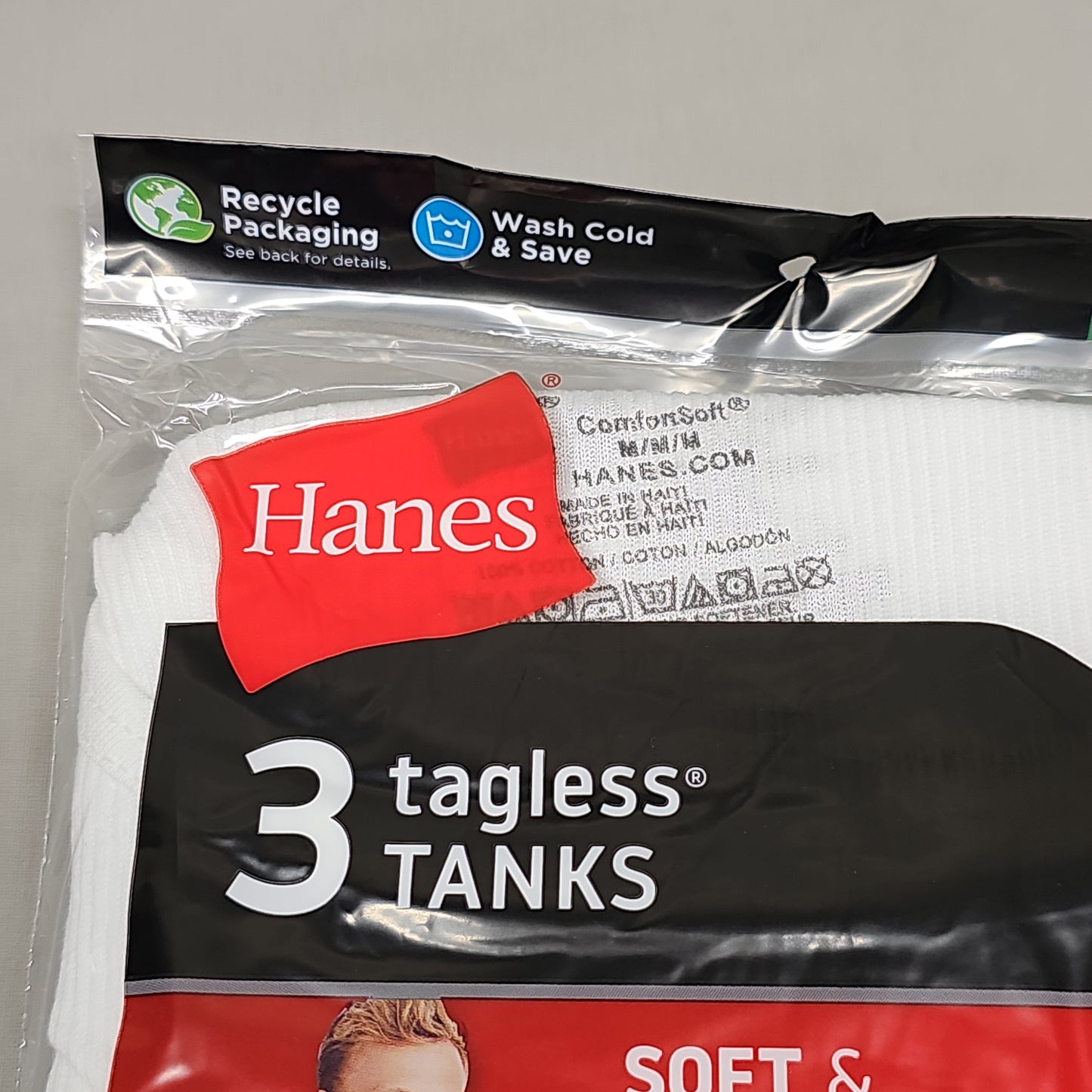 HANES Tagless Tanks Men's Sz M 38-40" Pack of 12 White 372 (New)