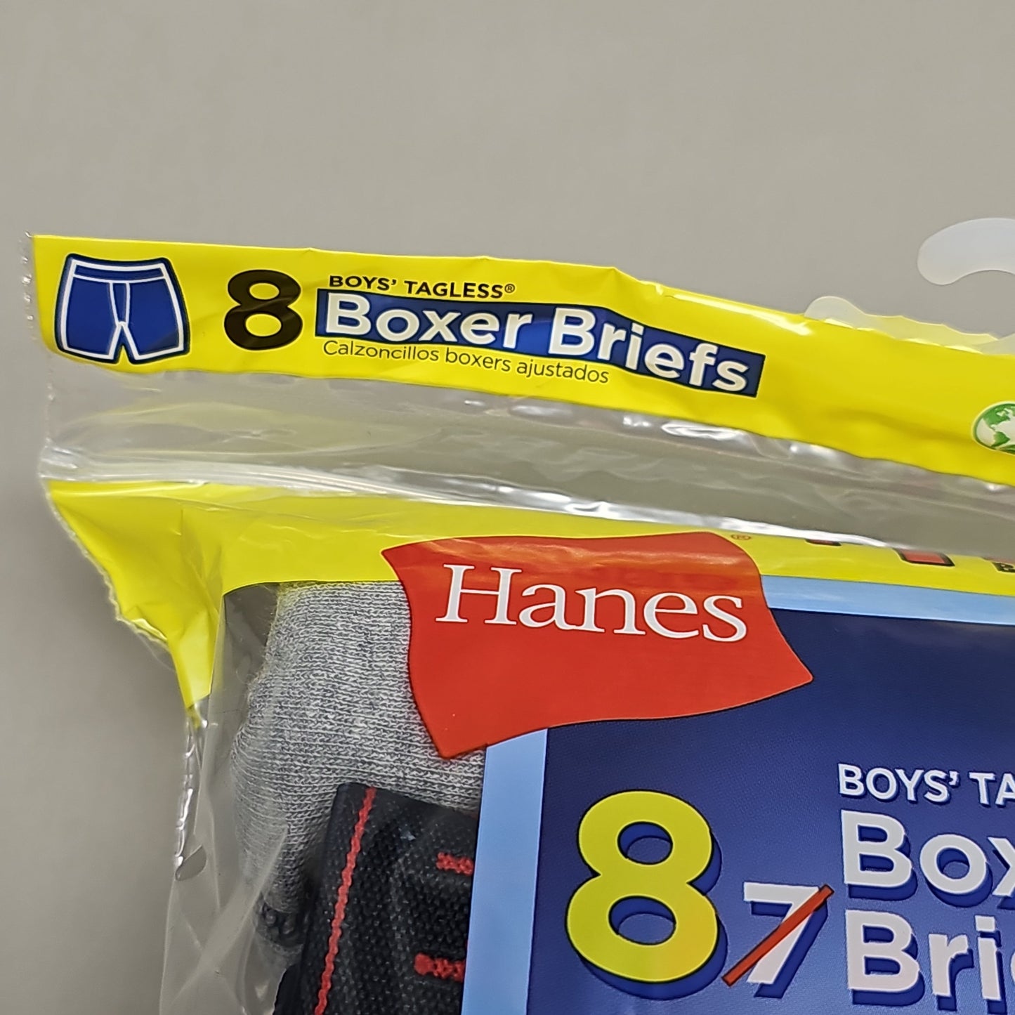 HANES Boxer Briefs 16-Pack Boy's Tagless Size S 6/8 B74SR8 (New)