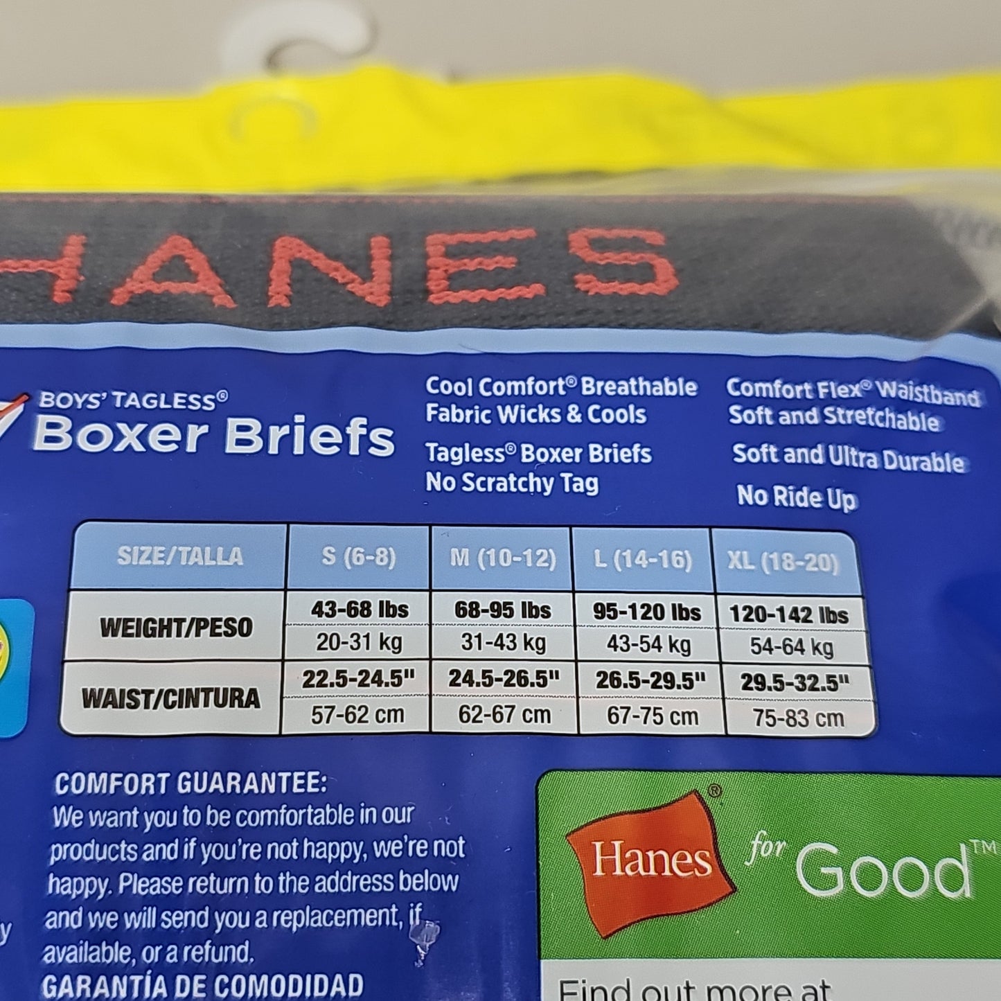 HANES Boxer Briefs 16-Pack Boy's Tagless Size S 6/8 B74SR8 (New)