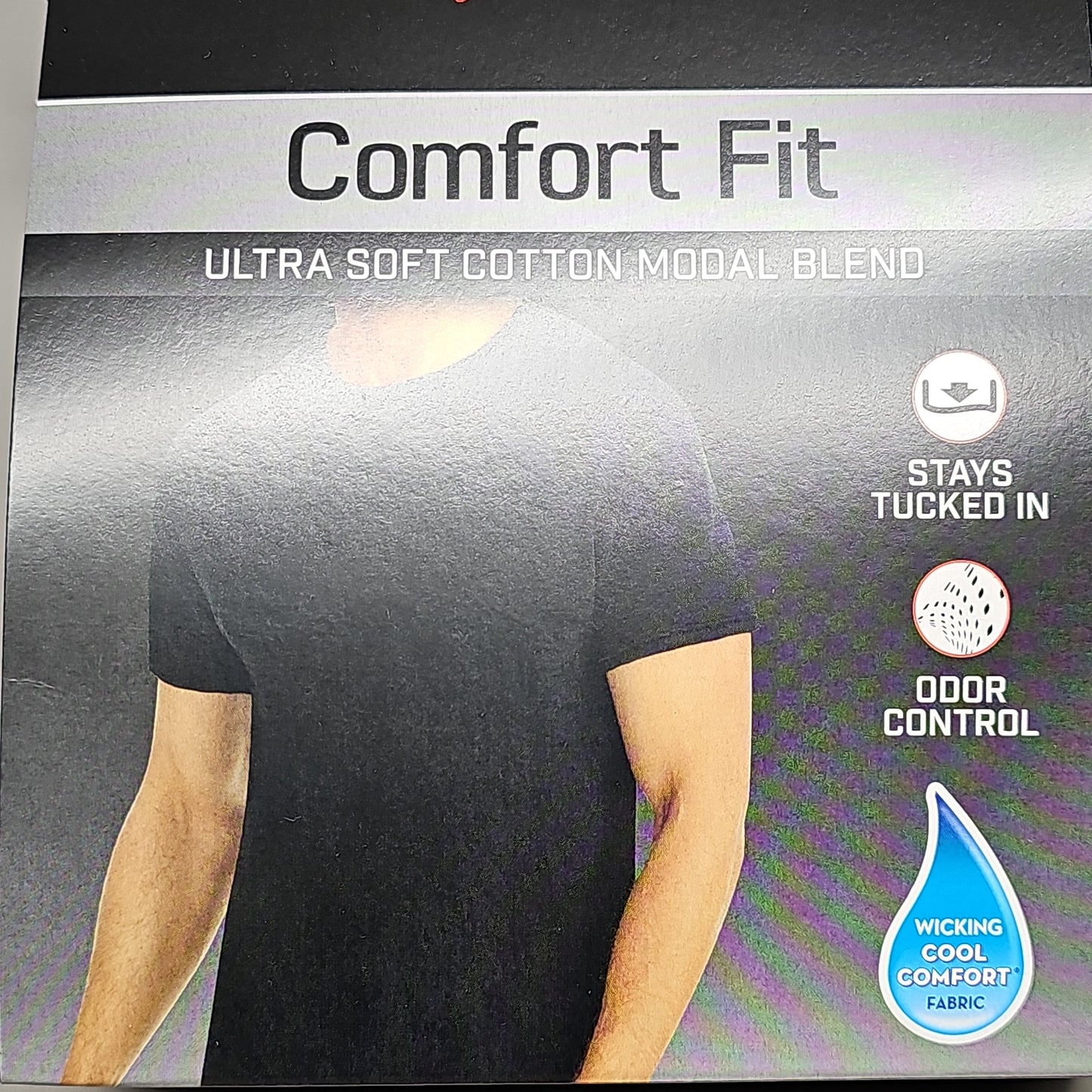 HANES Tagless T-Shirts Pack of 6 Men's Size XL 46-48" Black Grey CFFDC3 (New)