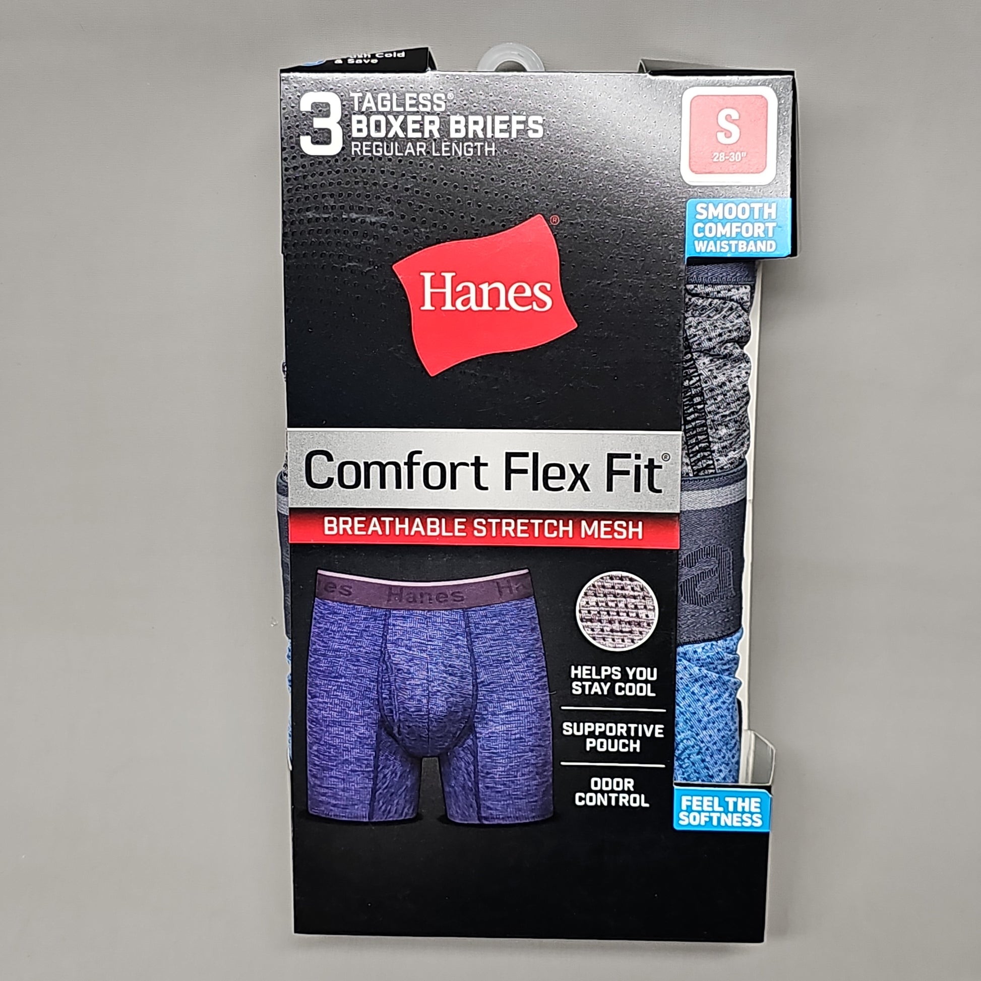 Hanes New Hanes Tagless Boxer Briefs 3 Pack Men's Size Small (28-30)  Comfort Flex
