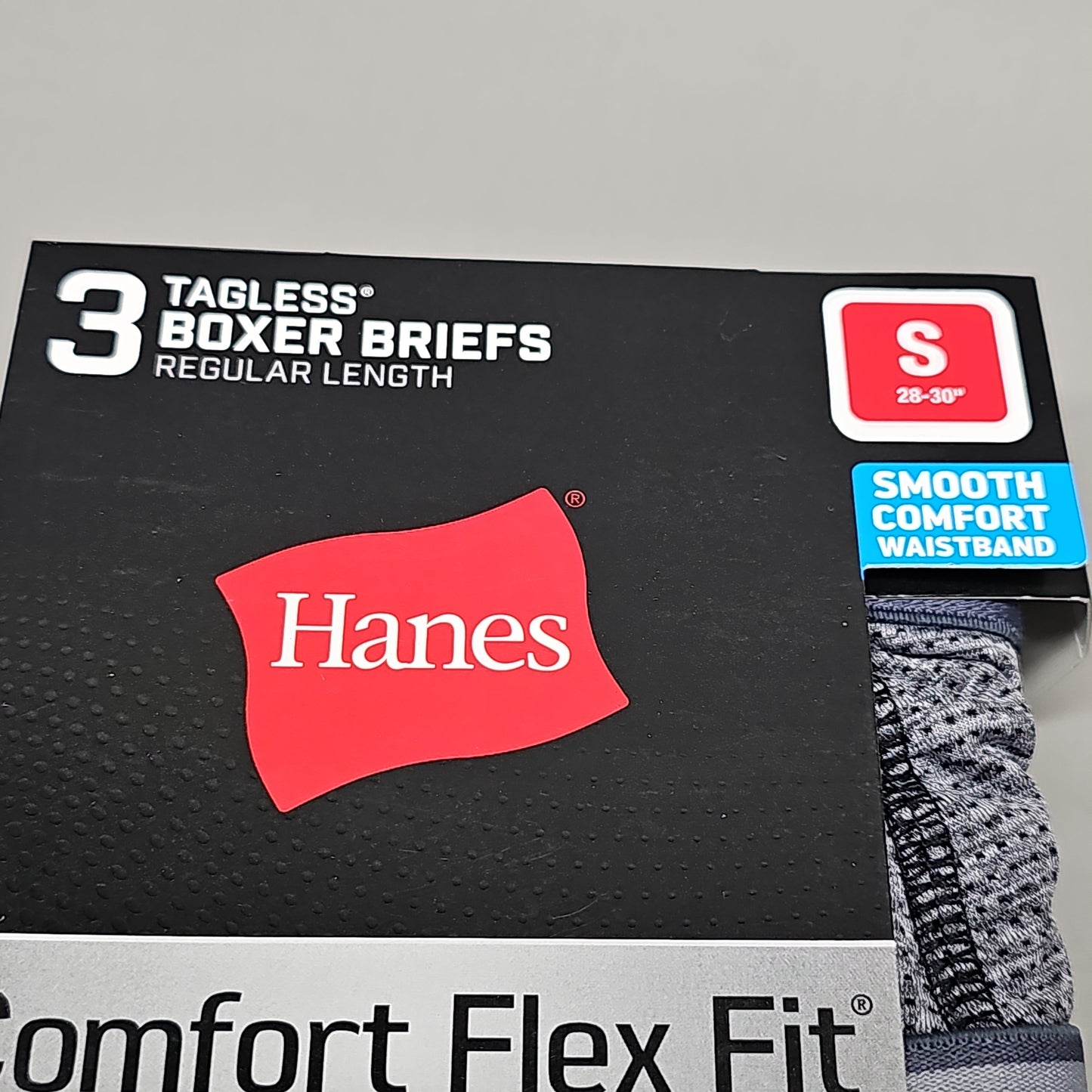 HANES Tagless Boxer Briefs Men's Size S 28-30" 6-Pk Comfort Flex Fit Stretch Mesh CFFMA3 (New)