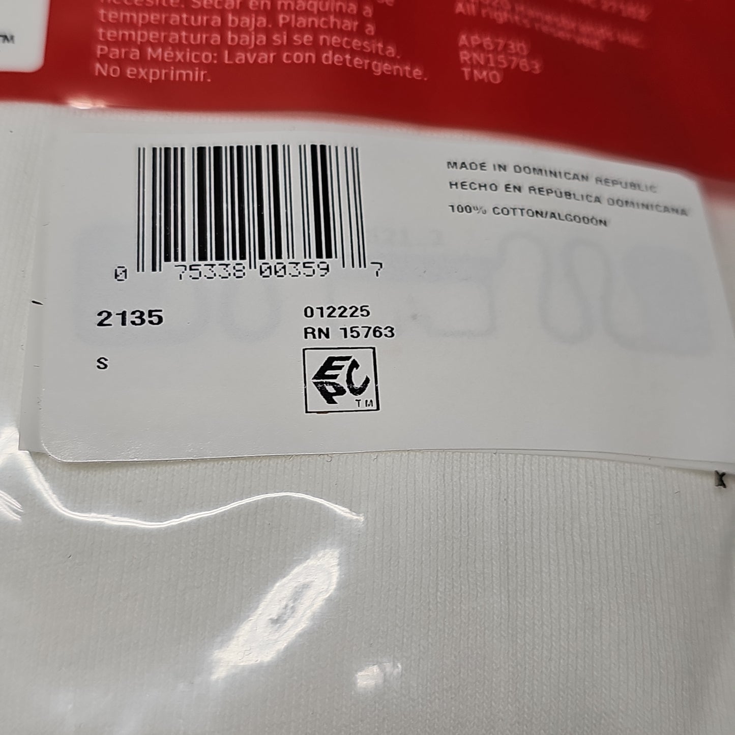 HANES Tagless T-Shirts Pack of 12 Men's Size S 34-36" White #2135 (New)
