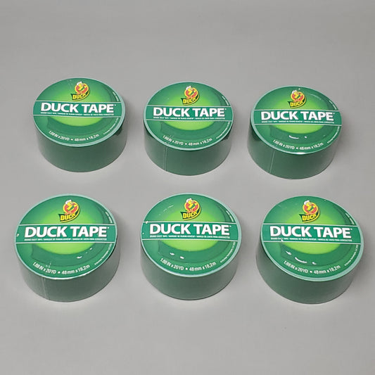SHURTAPE DUCK TAPE 6 Rolls of Green Duct Tape 1.88" X 20 YD 1304968