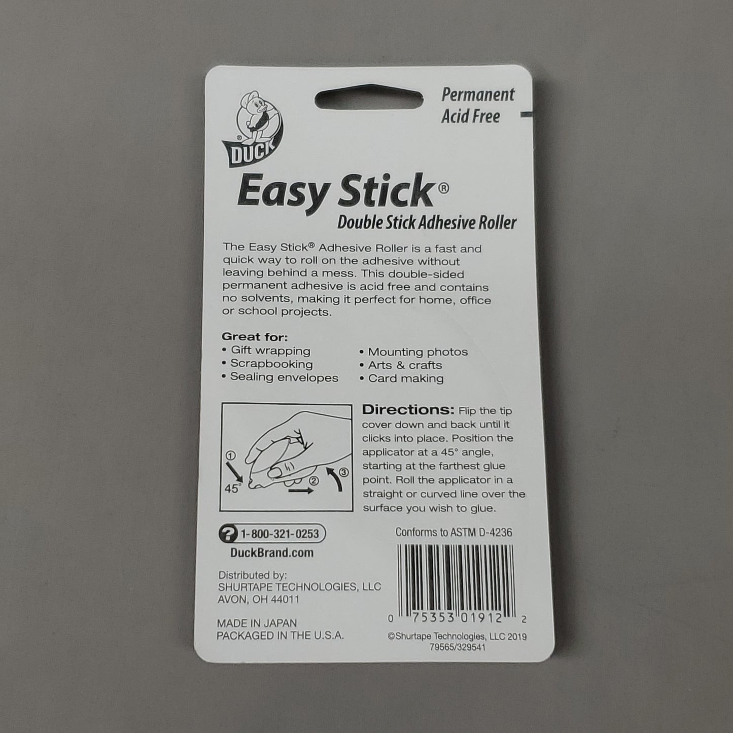 SHURTAPE 6 PK of Permanent Easy Stick Double Side Adhesive Roller .31"X21.3' 286749