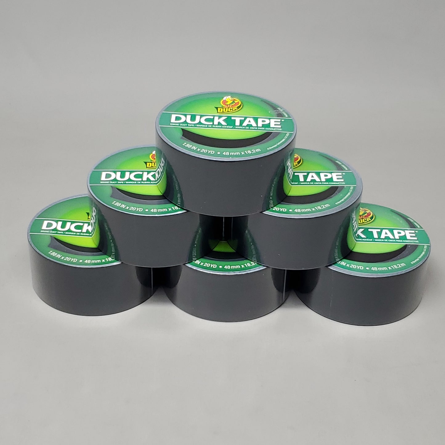 SHURTAPE DUCK TAPE 6 Rolls of Black Duct Tape 1.88" X 20 YD 1265013