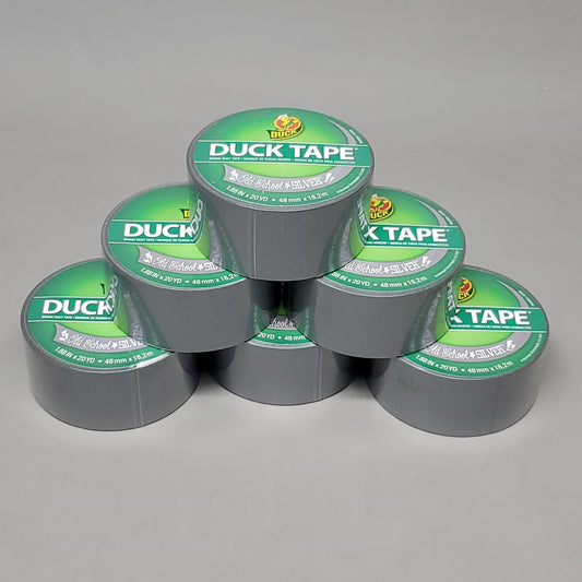 SHURTAPE DUCK TAPE 6 Rolls of Silver Duct Tape 1.88" X 20 YD 281932