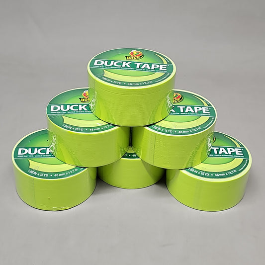 SHURTAPE Duck Tape 6 Rolls of Fluorescent Citrus 1.88"x15 YD 285225 (New)