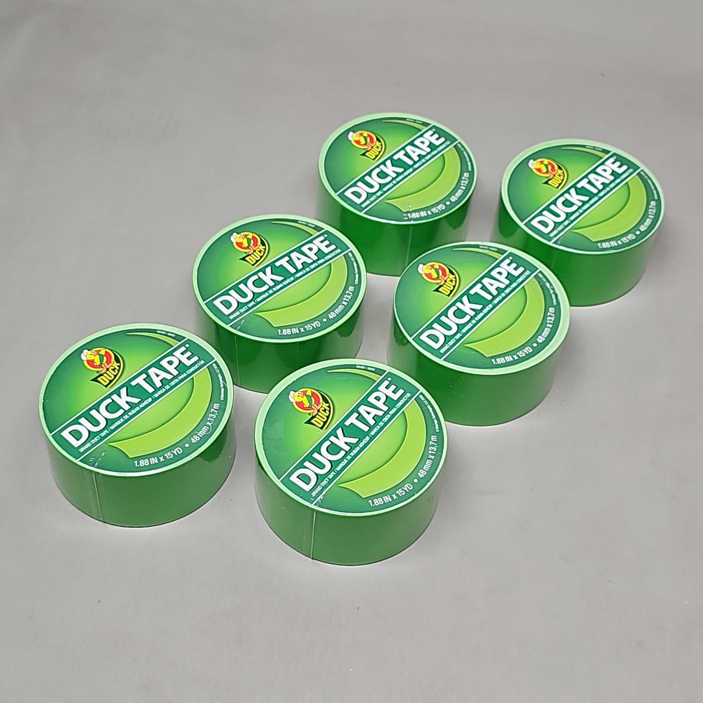 SHURTAPE Duck Tape 6 Rolls of Lime 1.88"x15 YD 283899 (New)