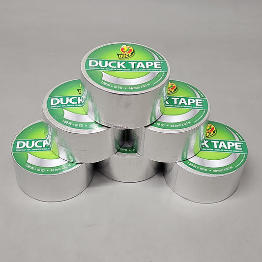 SHURTAPE DUCK TAPE 6 Rolls of Chrome Duct Tape 1.88" X 10 YD 283897